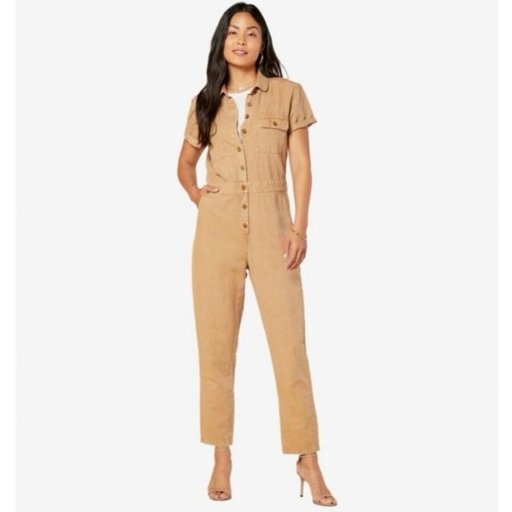 Outerknown‎ S.E.A. Suit Sand Brown Organic Cotton Linen Jumpsuit Coveralls Large